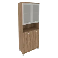 Шкаф высокий широкий двери со стеклом в раме KST-1.4R