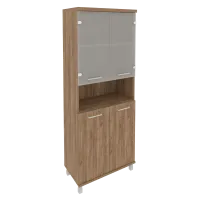 Шкаф высокий широкий двери со стеклом KST-1.4