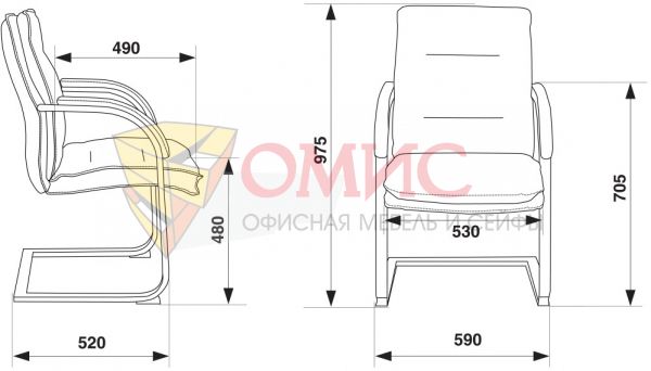 Кресло для посетителей Бюрократ T-9927SL-LOW-V